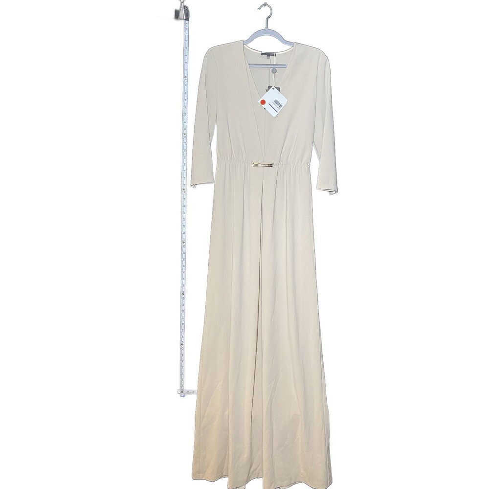 Patrizia Pepe SERA Women's Tan Butterfly Short Sleeve Maxi Dress Size 44 NWT